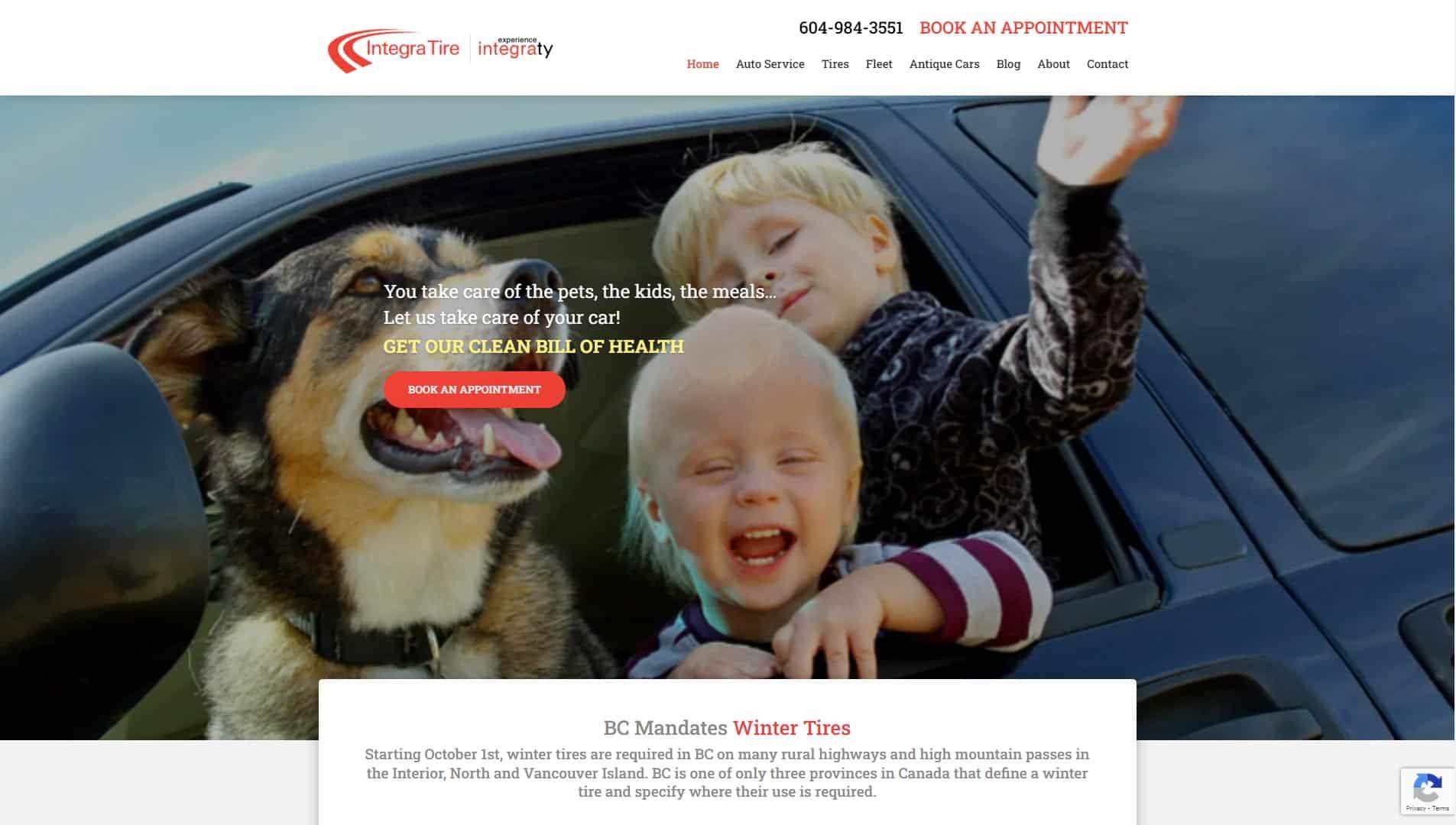 Web Design by The Web Geeks - Integra Tire North Vancouver
